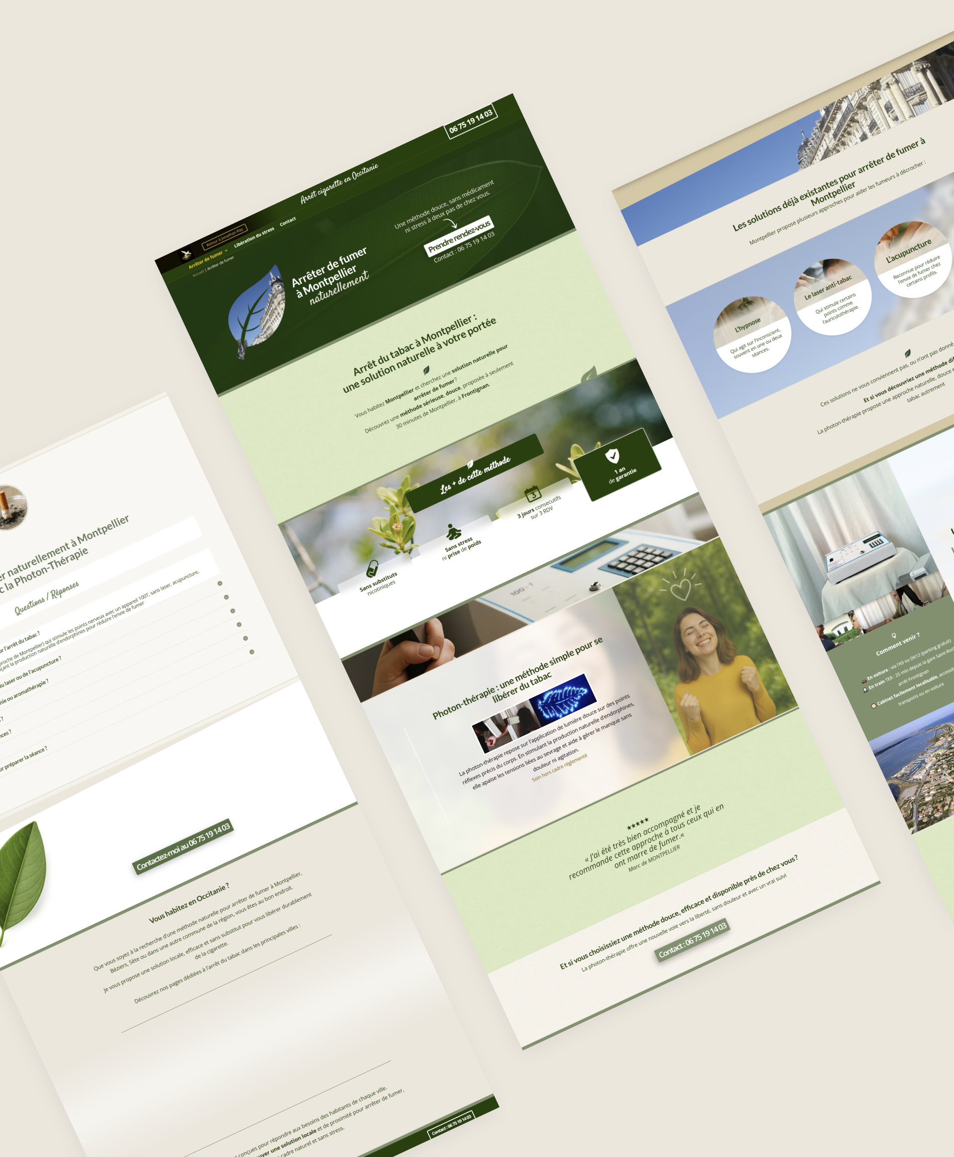 Design de page d'accueil personnalisée dans le but de rassurer les visiteurs et de les convertir en clients.