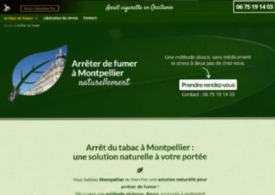Apperçu d'un site réalisé pour l'arrêt du tabac par photon-thérapie