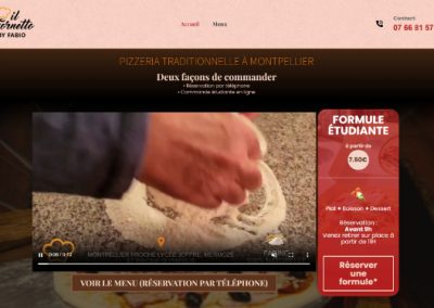 Apperçu d'un site réalisé : Restaurant italien et pizzeria situé à Montpellier