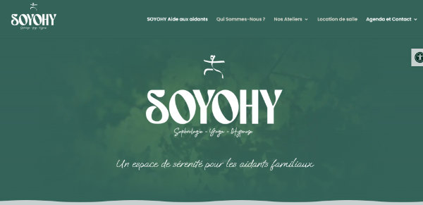 Apperçu du site de Soyohy Association d'aidant familiaux située à Meyrargues. Proposant : Sophrologie, yoga, formations, réunions