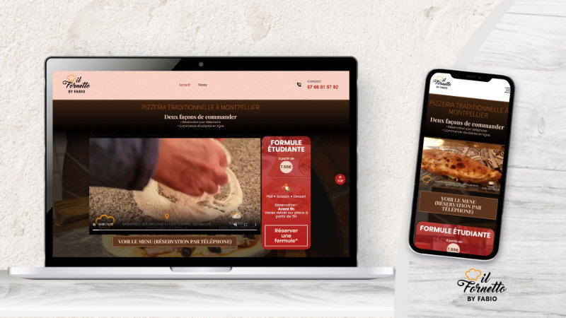 Création site internet restaurant pizzeria Appeçu réalisation d'un site internet pour un pizzeria